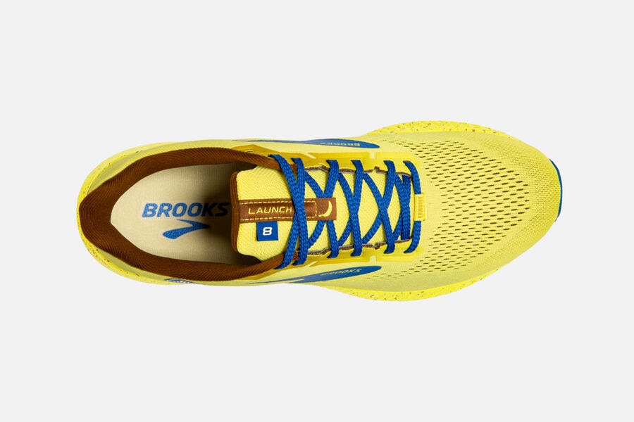 Launch 8 Road Brooks Running Shoes NZ Womens - Yellow/Blue - MENRQF-028